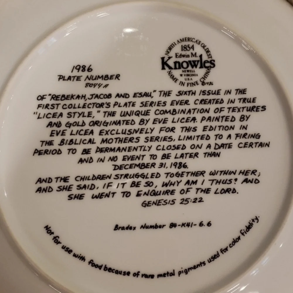 Knowles excellent plate